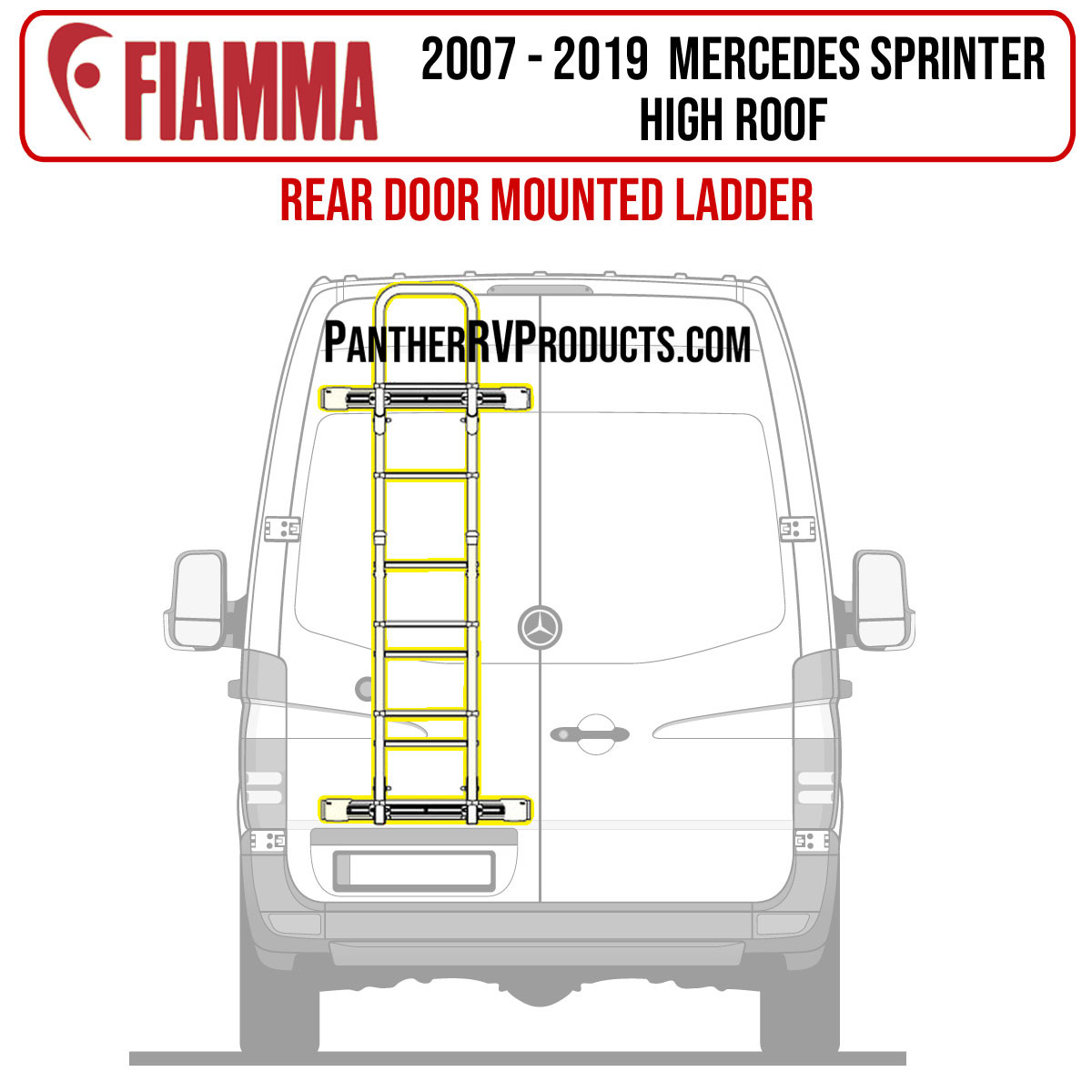 Fiamma® 02426-19A Mercedes Sprinter Door Mounted Ladder - Aluminum