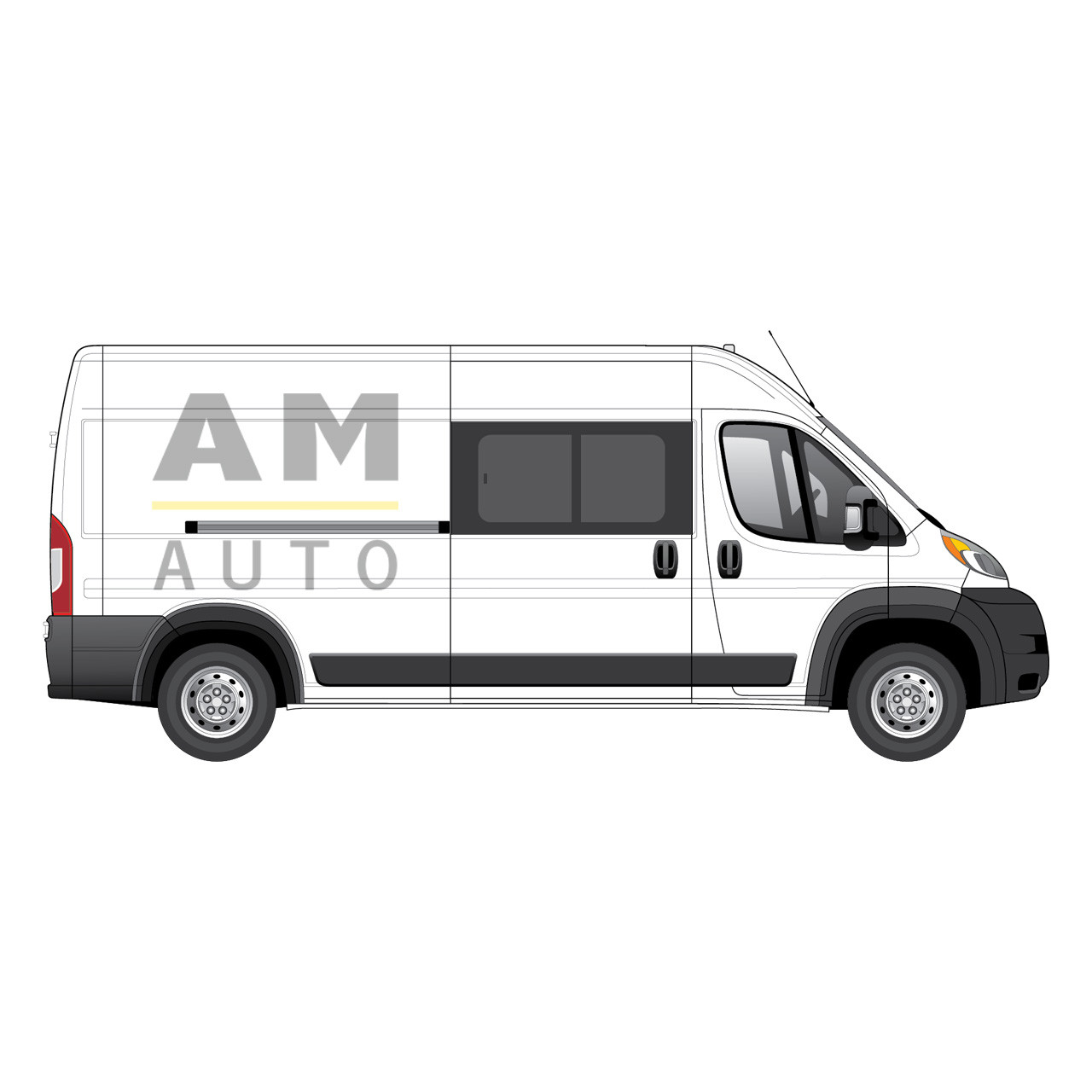 AM Auto PB07-R1ML-HSS RAM ProMaster Passenger's Side Sliding Door