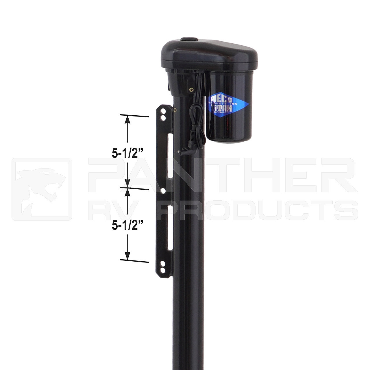 Rieco Titan 56362 Electric Black Truck Camper Jack - Single