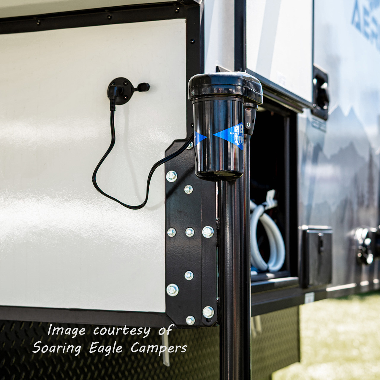 Rieco Titan 56362 Electric Black Truck Camper Jack - Single