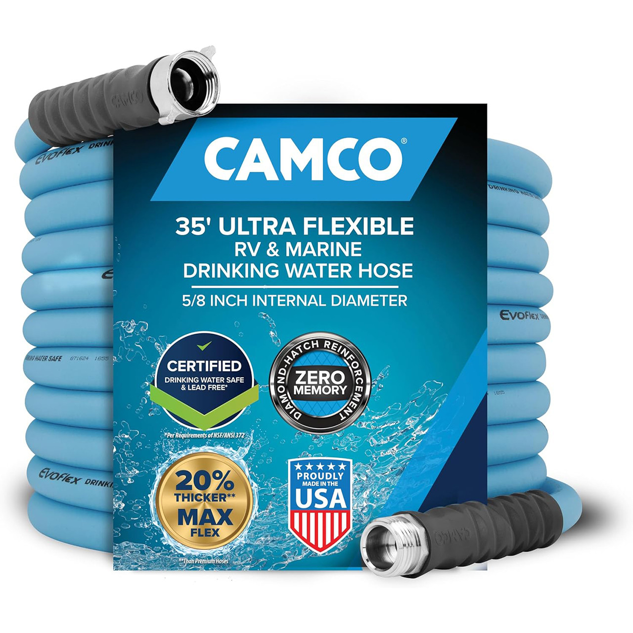 マルコクリエイトスリム Camco 22595 EvoFlex RV / Marine Drinking Water Hose - 35'