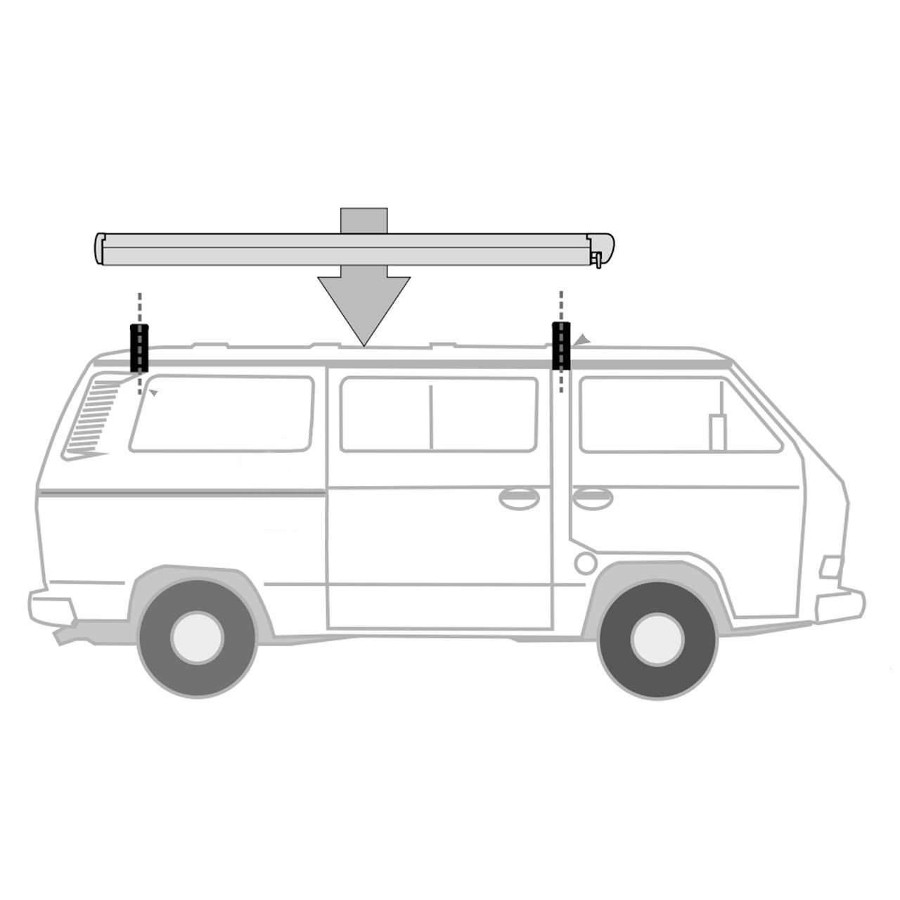 Fiamma® 98655-035 F45S Volkswagen T3 Awning Adapter Bracket Kit