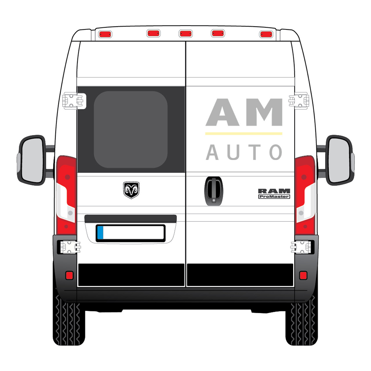 AM Auto PB07-LB-2 RAM ProMaster Driver's Side Rear Door Window AM Auto PB07-LB-2 RAM ProMaster Driver's Side Rear Door Window