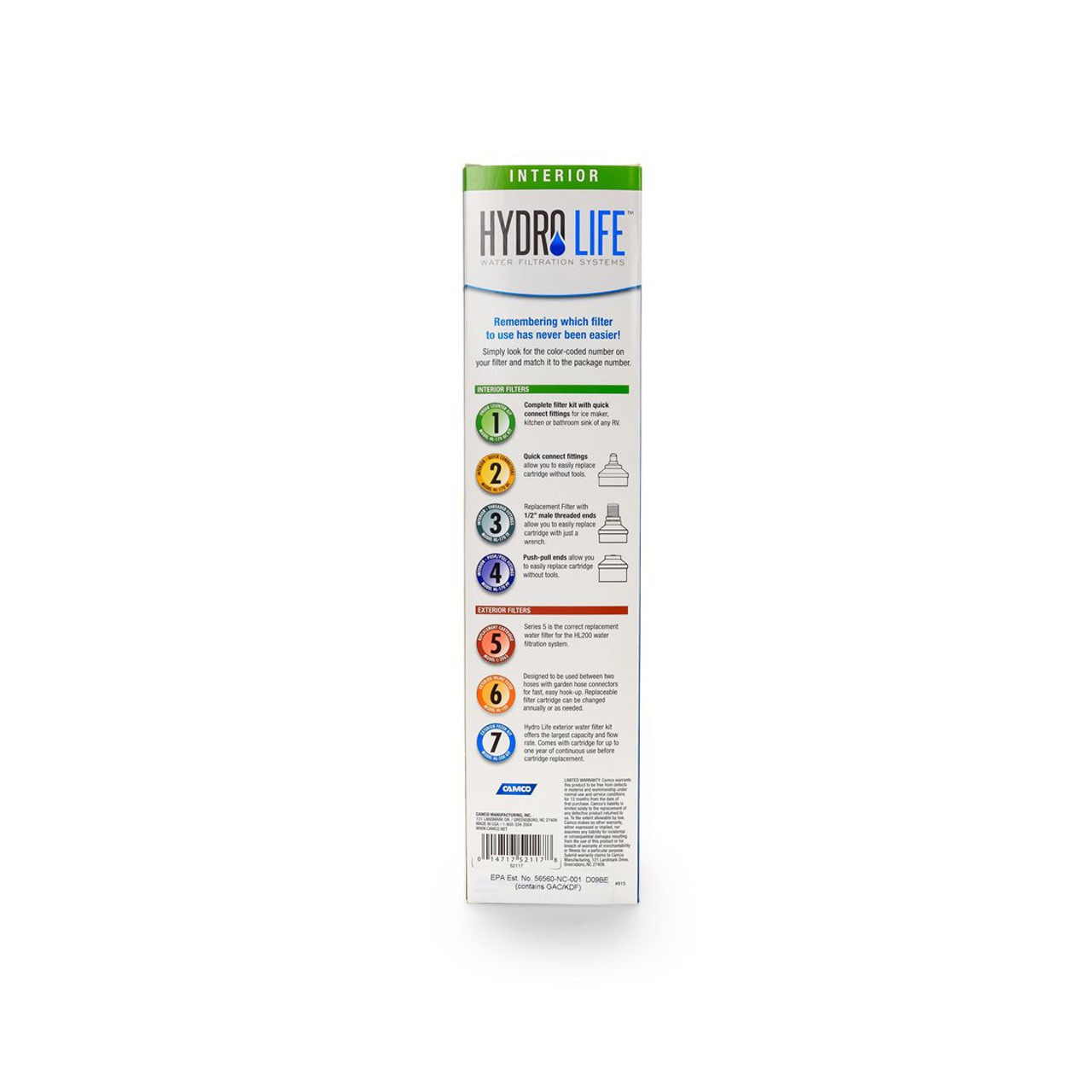 Hydro Life 52117 HL-170 TF RV Replacement Under Counter Filter