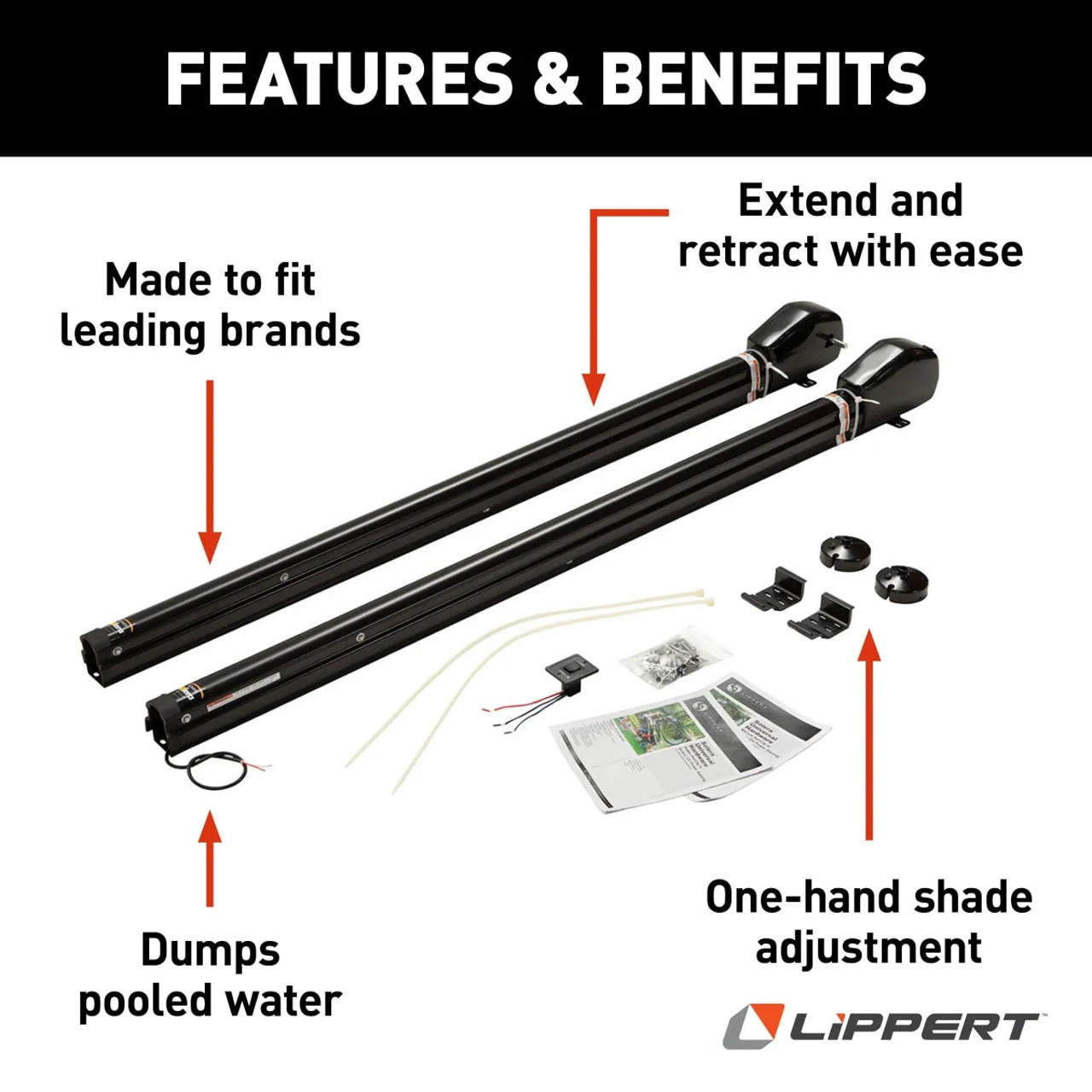COLUMBIA コロムビア LSA SA-3300 整備品 Solera® 434723 RV Power Awning Arm Hardware Kit - Standard - Black
