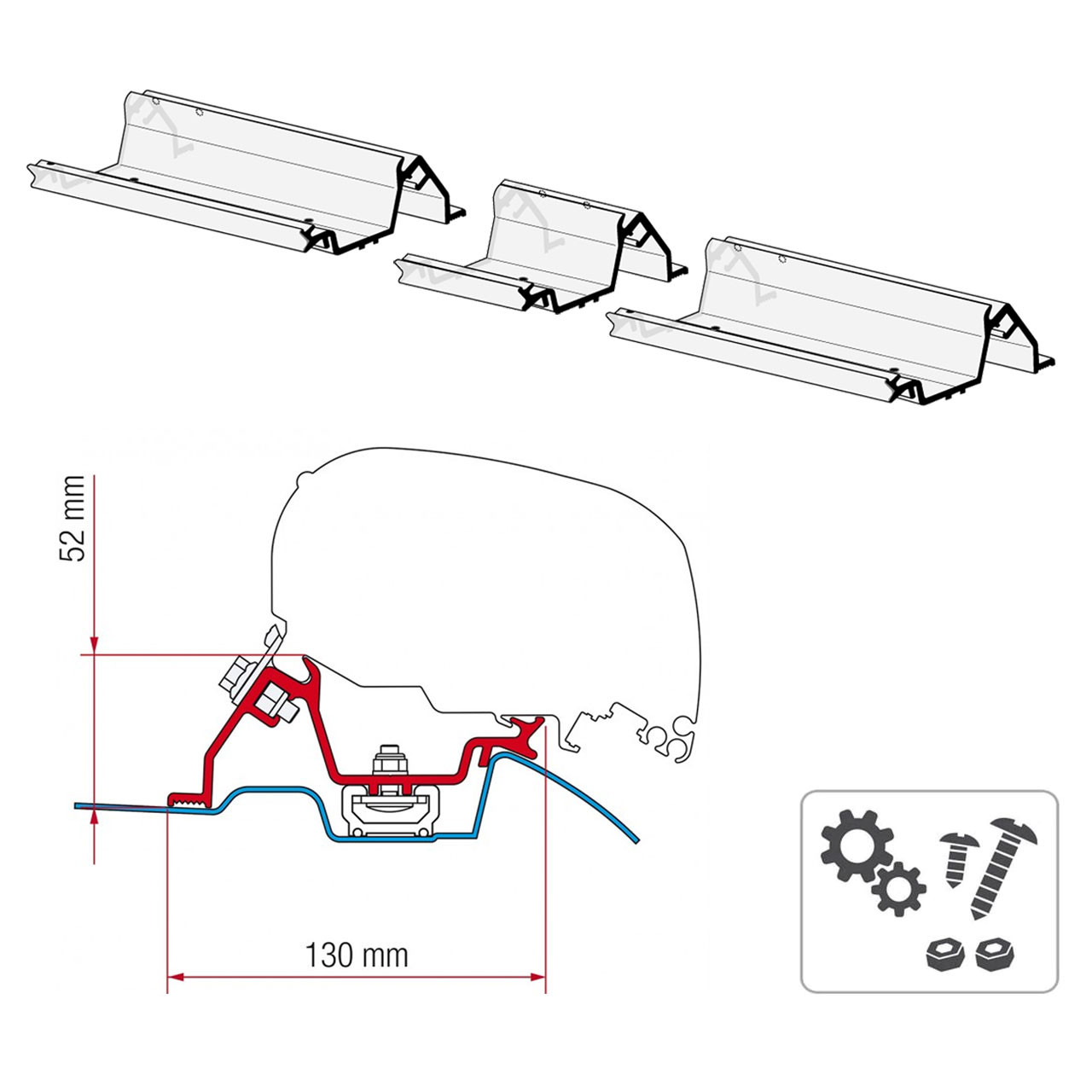 Fiamma® 98655-772 F80S Awning Mounting Bracket - Mercedes Sprinter