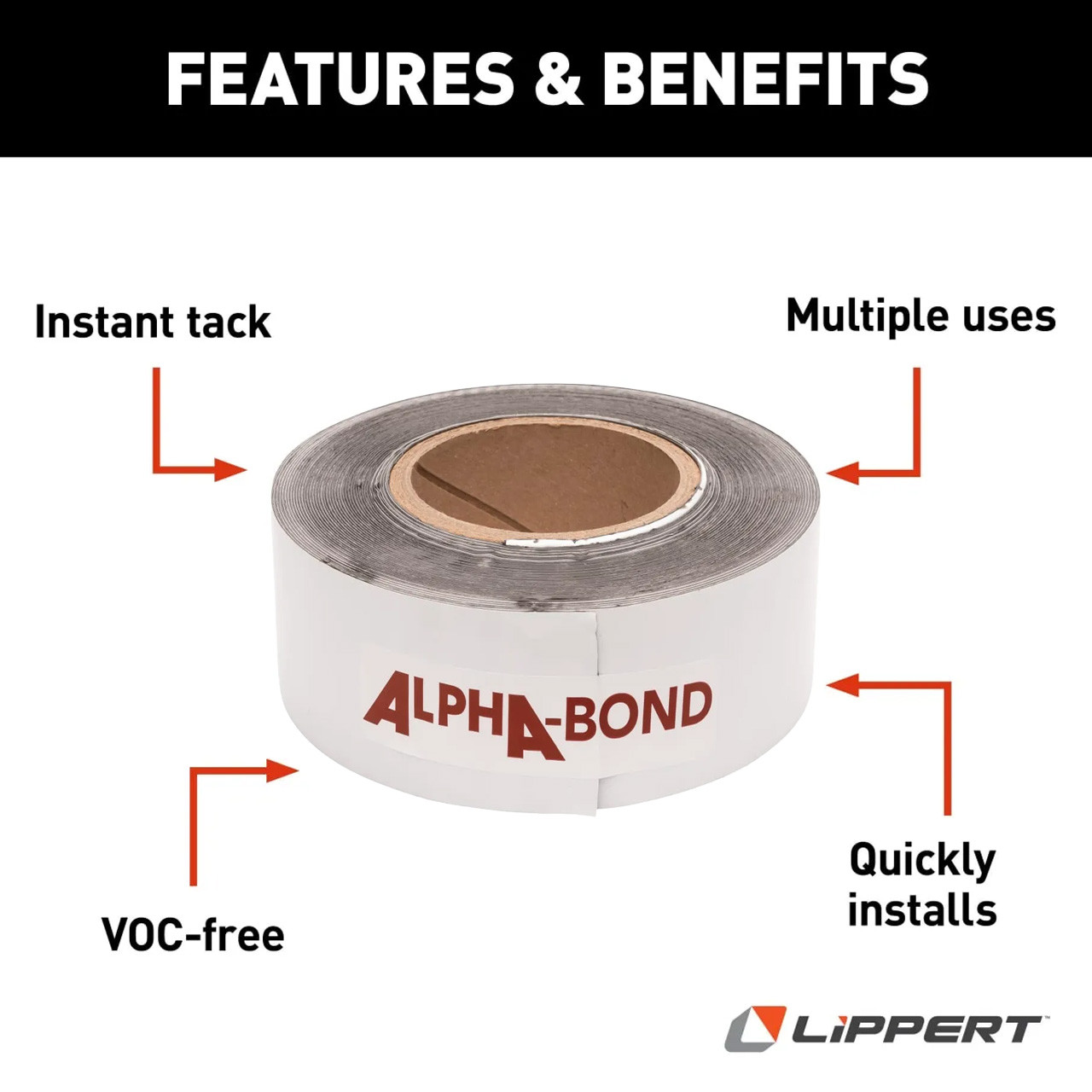 Lippert 862405 Alpha Systems Q13018/Q130 Butyl Tape Sealant – White – RV Roof & Window Sealing