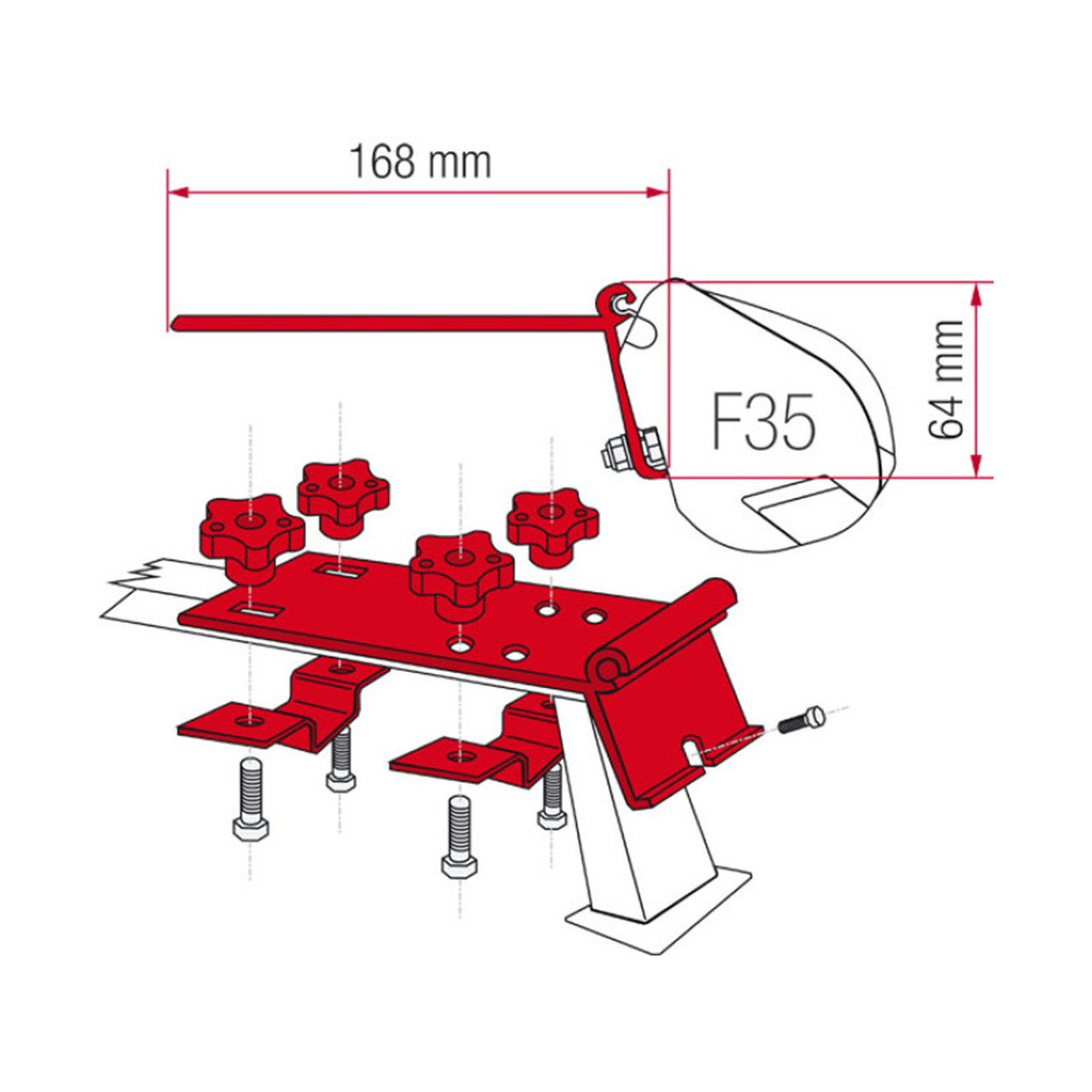 Fiamma® 98655-142 F35 Pro Standard Awning Adapter Bracket Kit