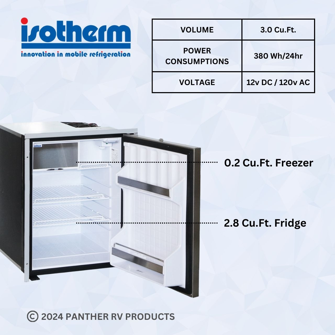 Isotherm C085RNGIT Cruise 85 Clean Touch Stainless Steel Electric