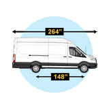 Ford Transit 148" WB Extended Windows