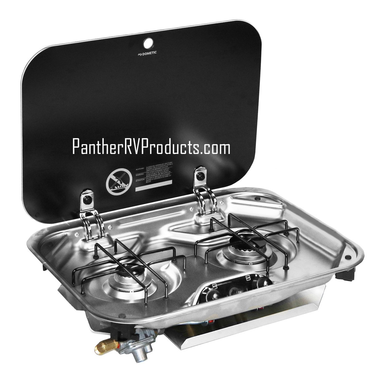 Suburban 3031AST 2Burner RV Propane Cooktop w/ Glass Lid