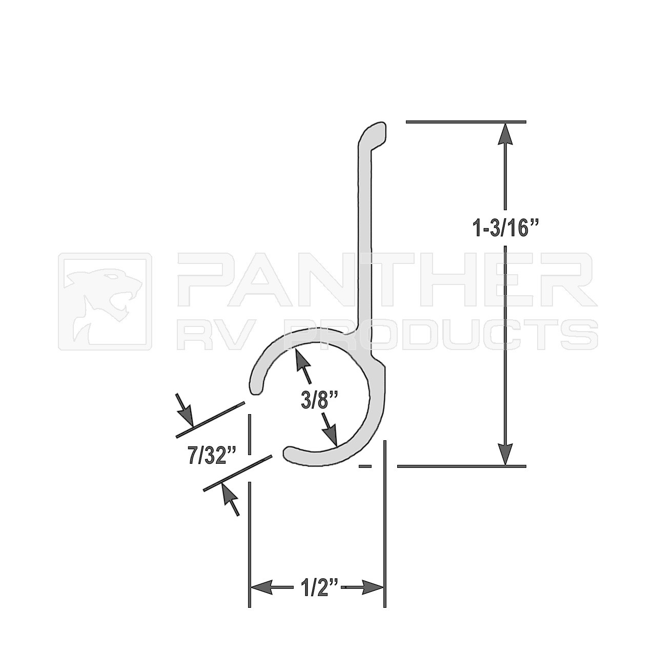 AP Products 021508028 RV Awning Rail NonInsert 8 Ft. Black