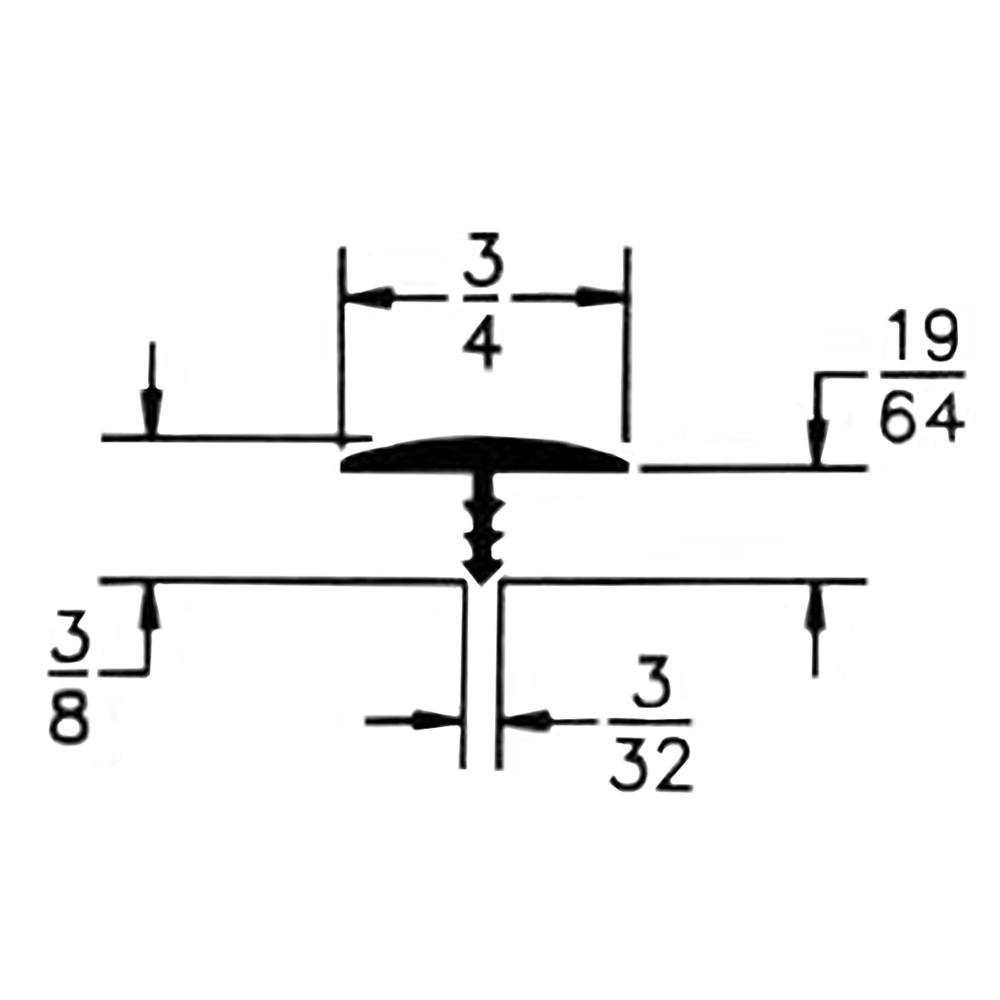 10567960110 Plywood Edge Plastic Trim T Molding 3/4" White 10 Feet
