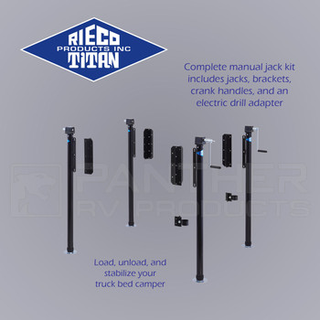 Rieco Titan 14062 RV Manual Truck Camper Loading Jacks - New Install - Black