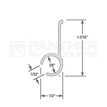AP Products 021-50801-8 RV Awning Rail - Non-Insert - 8 Ft. - White