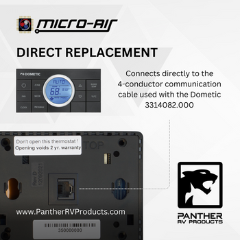 Micro-Air 350 RV Air Conditioner Digital Thermostat for Dometic CCC2 Controls - Black