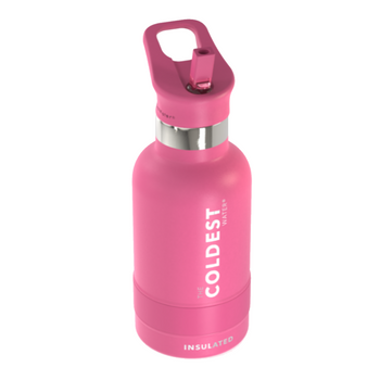 Coldest 12K-SB-FP Kids Flip Straw Sports Water Bottle - 12oz - Flamingo Pink