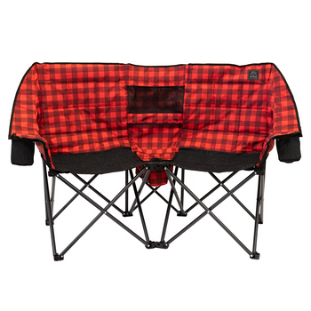 Kuma Outdoors 872-RB Kozy Bear Camping Chair w/ Cooler - Red/Black Plaid