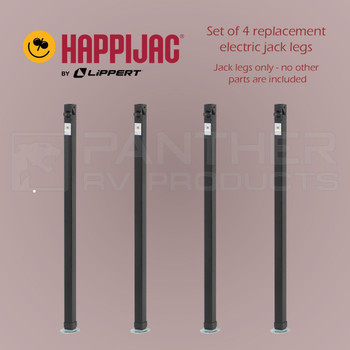 Happijac 4220 (758731) RV Electric Truck Camper Loading Jack - Leg Only - 4 Pack - Black