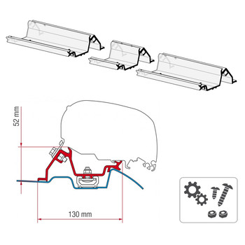 Fiamma® 98655-772 F80S Awning Mounting Bracket - Mercedes Sprinter w/ Roof Rail