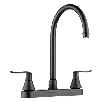 Dura Faucet DF-PK330HLH-MB J-Spout RV Kitchen Sink Faucet - Matte Black