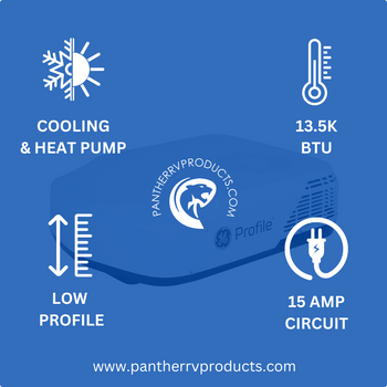 GE® PLH13XHHW RV Low Profile Air Conditioner w/ Heat Pump - 13.5K - White