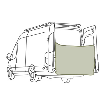 VanEssential SHOWERSCREEN Rear Door Shower Screen - Black