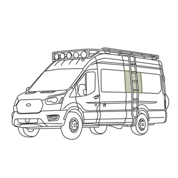 VanEssential FORD2110-BK Ford Transit 148"/148" Ext. (2015+) Stealth Middle Window Cover - Driver's Side - Black