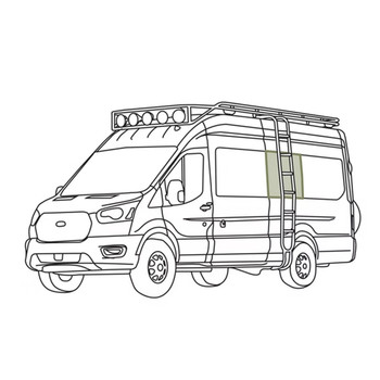 VanEssential FORD2115-BK Ford Transit 148"/148" Ext. (2015+) Stealth Middle Window Cover - Passenger's Side - Black