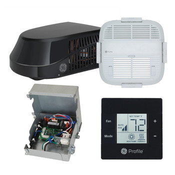 GE® GRCS13XHHB High-Efficiency R32 RV Air Conditioner 13.5k / 15A - Black w/ Non-Ducted ADB, Control Box, & Black T-Stat Kit