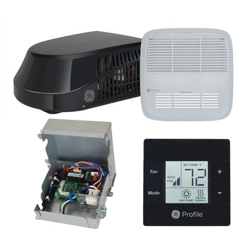 GE® GRCS15XAHB Deluxe Plus R32 RV Air Conditioner 15k / 20A - Black w/ Ducted ADB, Control Box, & Black T-Stat Kit