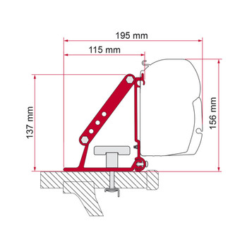 Fiamma® 98655-770 F45S Awning Roof Rail Adapter Bracket Kit