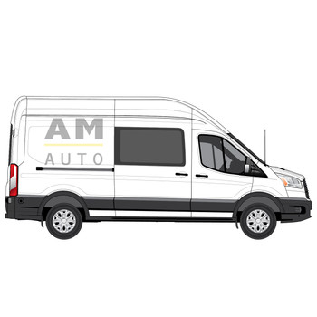 AM Auto FT14-RS1-BL1 Ford Transit Passenger's Side Bonded Sliding Door Window - BLEMISHED