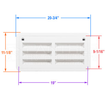Star D RV Refrigerator Vent and Access Door - White