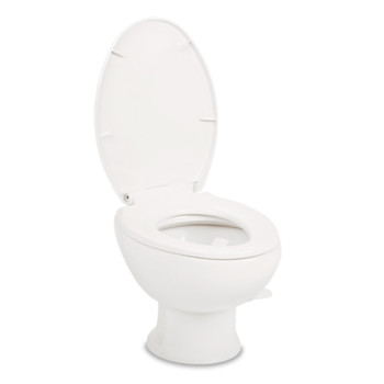 Dometic™ Platinum 421 Short Elongated Gravity Flush Toilet - Porcelain - Foot Flush - White
