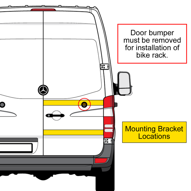 Fiamma® 02093B93A Mercedes Sprinter Door Mounted Bike Rack - Aluminum