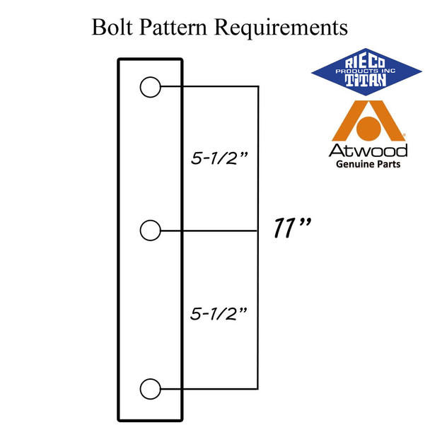 Rieco Titan RSB-2A Swing-Away Extension Bracket Kit 55721 - White