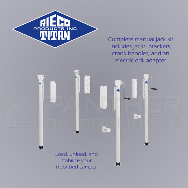 Rieco Titan 14061 RV Manual Truck Camper Loading Jacks - New Install - White