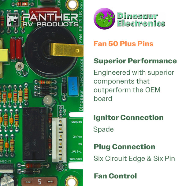 Dinosaur Elect. Fan 50 Plus Pins Aftermarket RV Furnace Ignition Board
