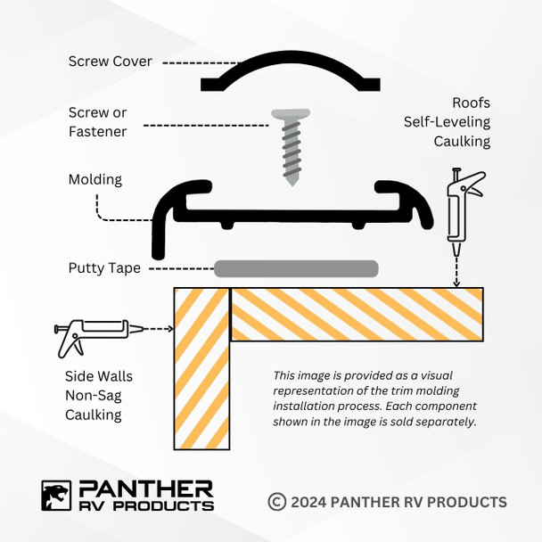 AP Products 021-54603-8 RV Aluminum Flat Trim Molding - Mill - 8 Ft.