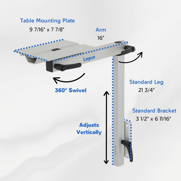 Lagun 06667 Original Adjustable Dining Table Leg System with Bolt Kit, Wedges, and Board Included - Standard Height