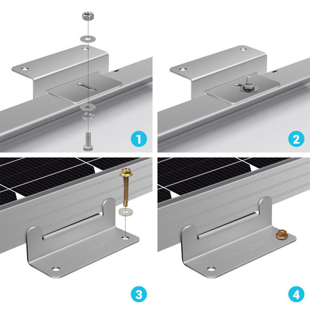 Renogy RNG-MTS-ZB RV Solar Panel Mounting Z Brackets - Set of 4