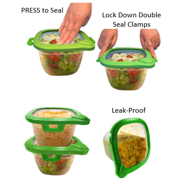 Chef Concepts VTG2C RV Camping Press & Lock Food Storage - 0.8L - Green