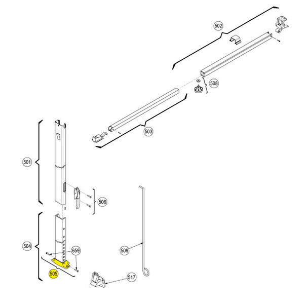 Dometic™ A&E 3310811.009B OEM RV Awning Support Arm Foot - White