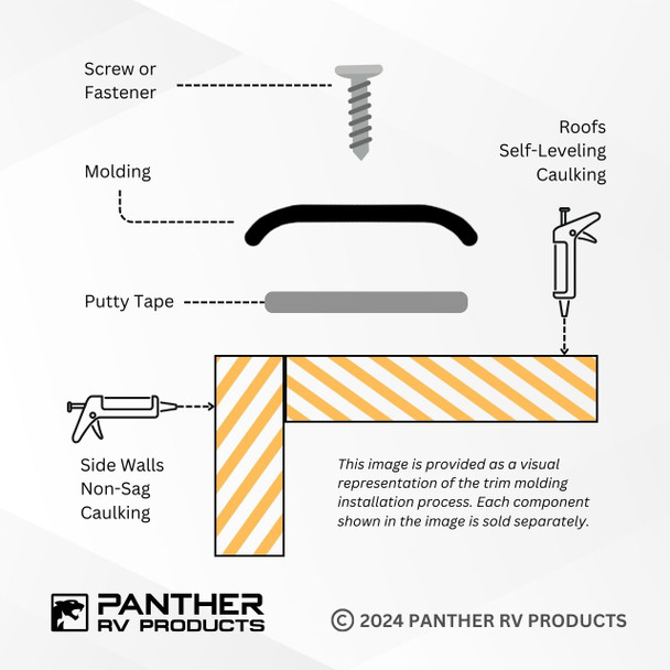 AP Products 021-87203-16 RV Aluminum Flat Trim Molding - Mill - 16 Ft.