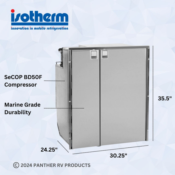Isotherm 1200BB4YK Cruise 200 Stainless Steel Electric Refrigerator/Freezer - AC/DC - 7.0 C/F