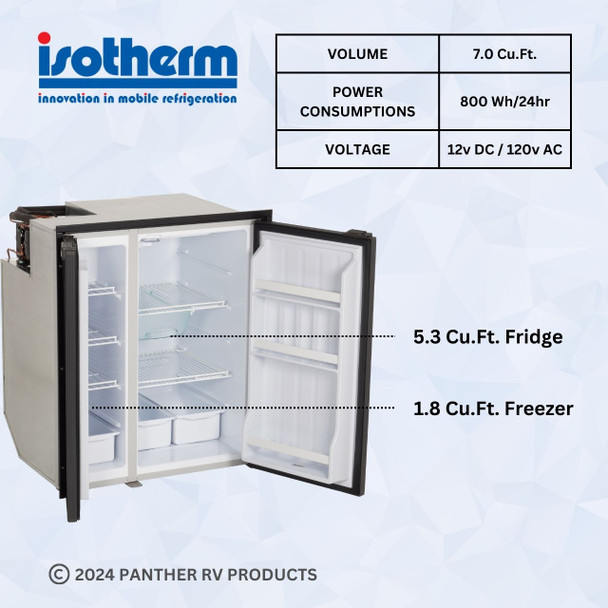 Isotherm 1200BB4ZL Cruise 200 Classic Electric Refrigerator/Freezer - AC/DC - 7.0 Black