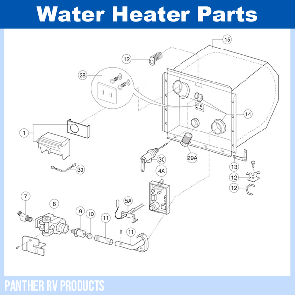 Dometic™ Atwood G10-3E RV Water Heater Parts Breakdown