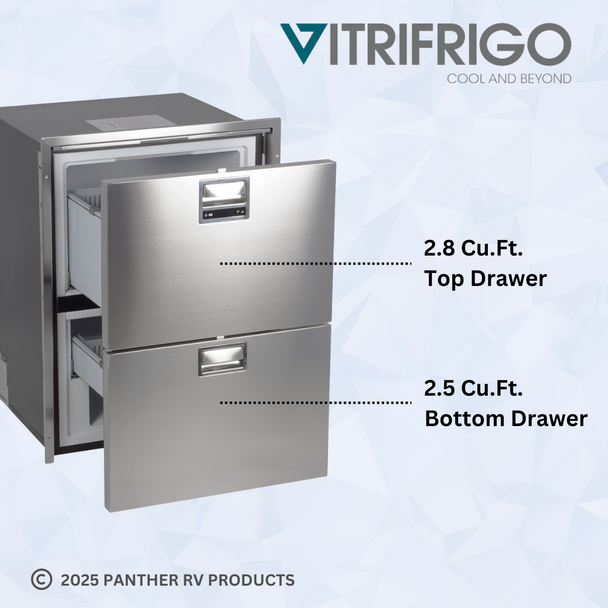 Vitrifrigo DRW180AIXD4-DF RV Electric Refrigerator/Freezer - AC/DC - 5.3 CF