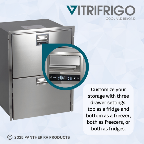 Vitrifrigo DRW180AIXD4-DF RV Electric Refrigerator/Freezer - AC/DC - 5.3 CF